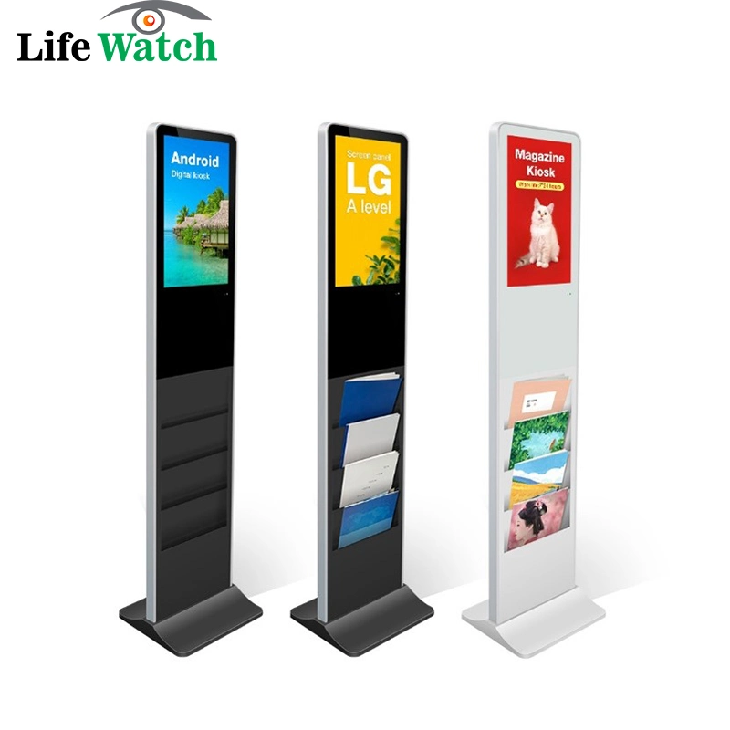 Free Stand Indoor LCD Magazine Digital Signage Kiosk Advertising TV Player Screen