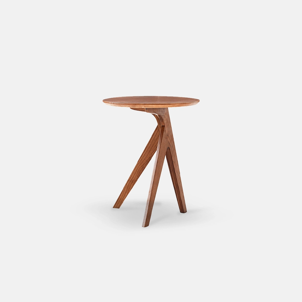 Nordic Style Ash Wood Round Side Table 19.69''