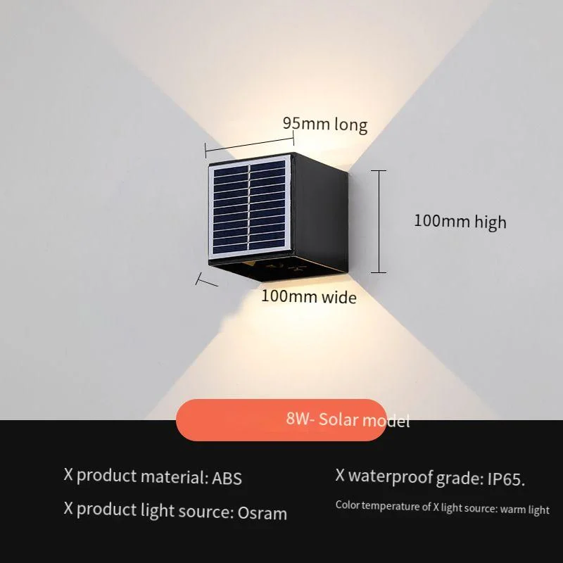 New Style Powered Garden LED Light Outdoor Waterproof Solar Wall Lamp Square