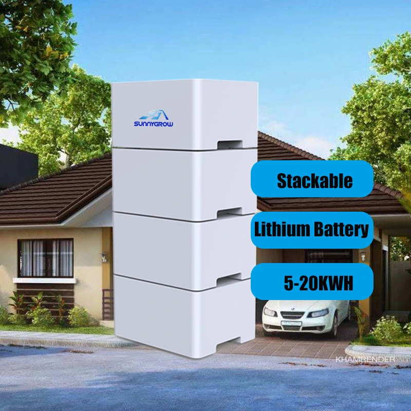 Tensão Alta empilhável, bateria de lítio 5kwh 7kwh 10kwh 12kwh 15kwh 18kwh 20kwh LiFePO4 Bateria recarregável Home Energia Solar Bateria de armazenamento