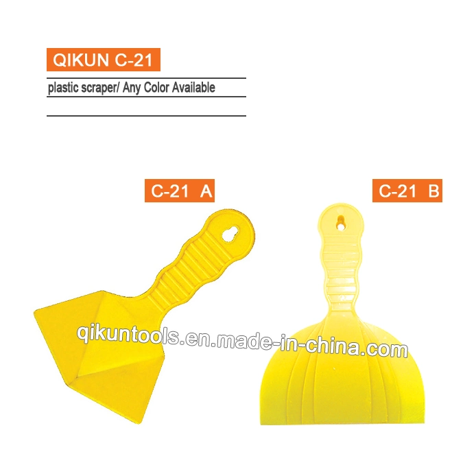C-21 الديكور البناء الطلاء الأجهزة الأدوات اليدوية ABS اللون الأصفر مجموعة كاشطات سكين بملعقة بلاستيكية