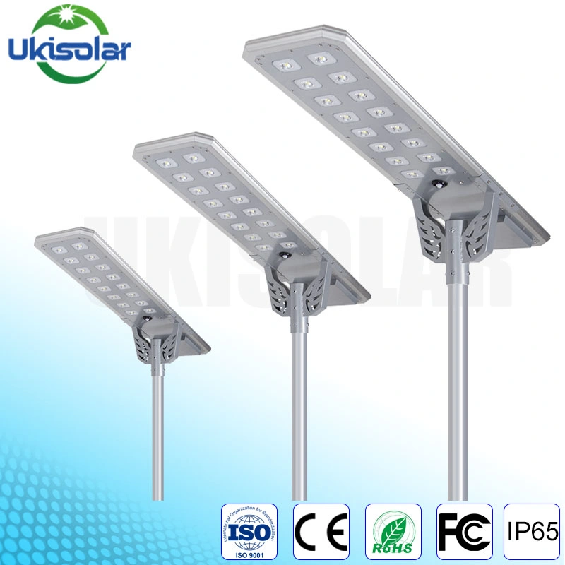 Luz Solar para Jardín Ukisolar 30W 40W 60W 80W 100W 120W Farola Todo en Uno con Controlador MPPT