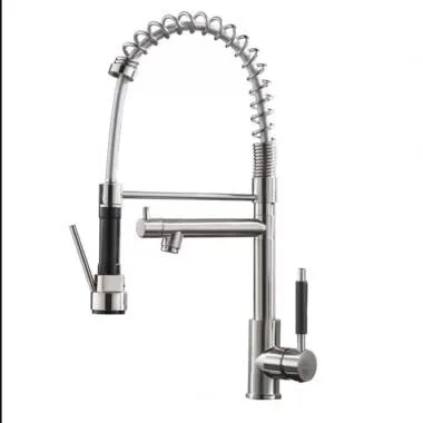 Messing Waschbecken Mixer Wasserhahn Wasserhahn Hersteller Single Handle Lever Pre-Spülen Frühling ausziehbare Küchenspüle Wasserhahn mit Pull-Down Spritze