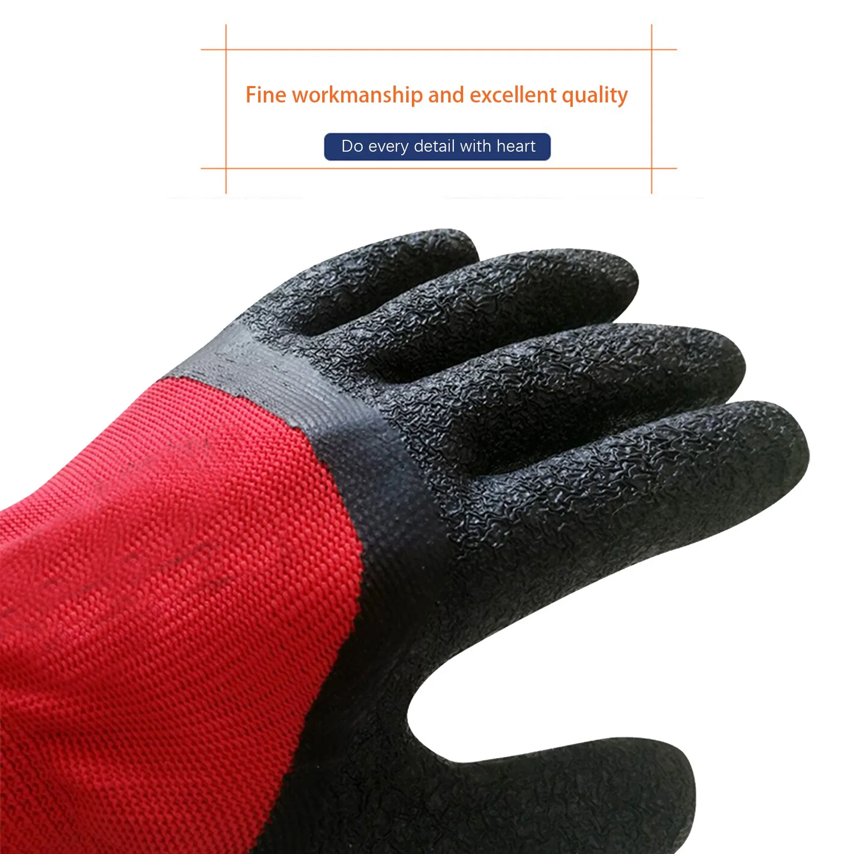Fabrik Direktverkauf 13G Polyester Latex Faltenhandbeschichtung wiederverwendbar Arbeitsschutz-Handhandschuhe für Gartenarbeit Haushalt