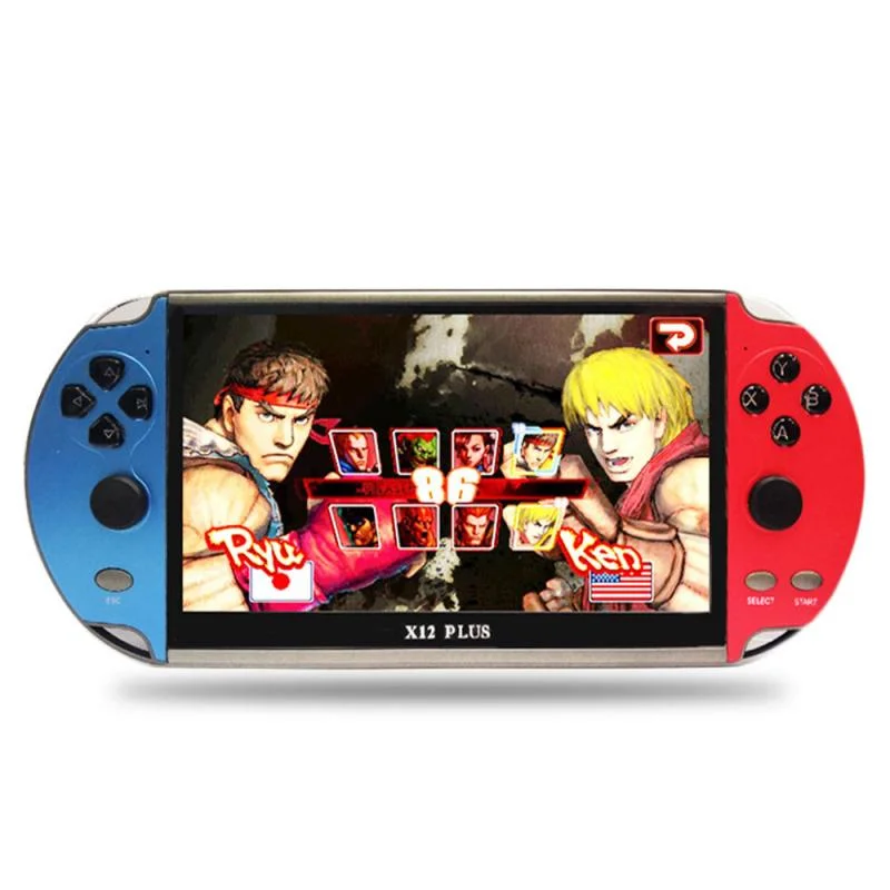 X12 Plus Retro Handheld Game Console 5.1/7,1 polegadas HD Screen Portable Leitor de jogos portátil de áudio Jogos clássicos incorporados