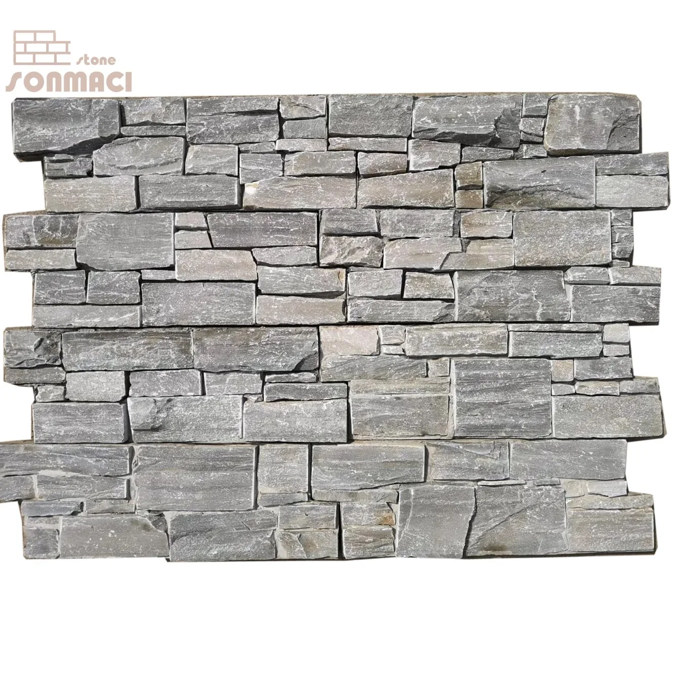 Black Slate Natural Stacked Stone Panels for Wall Decoration