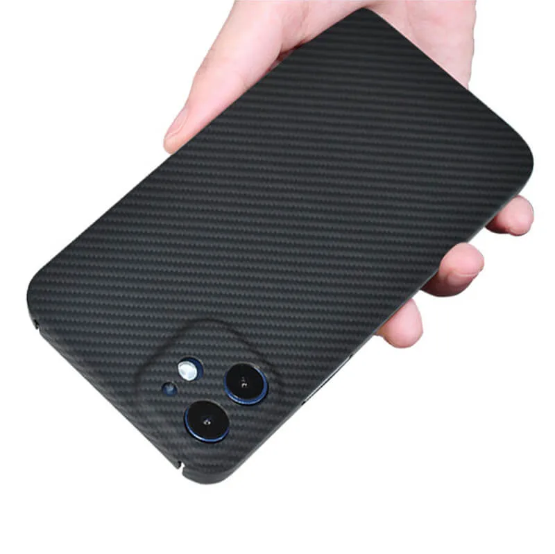 Case Crater Design Aramid Fiber Phone Case with Metal Plates Mobile Phone Accessory