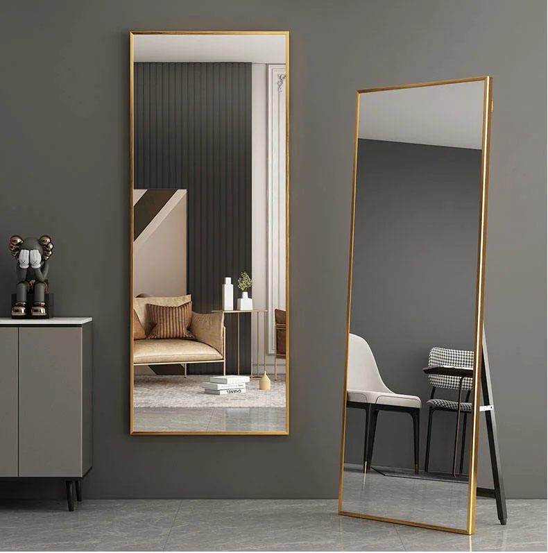 Full Length Mirror Gold Floor Clothing Store Fitting Mirror Beauty Bridal Shop Large Glass Mirror