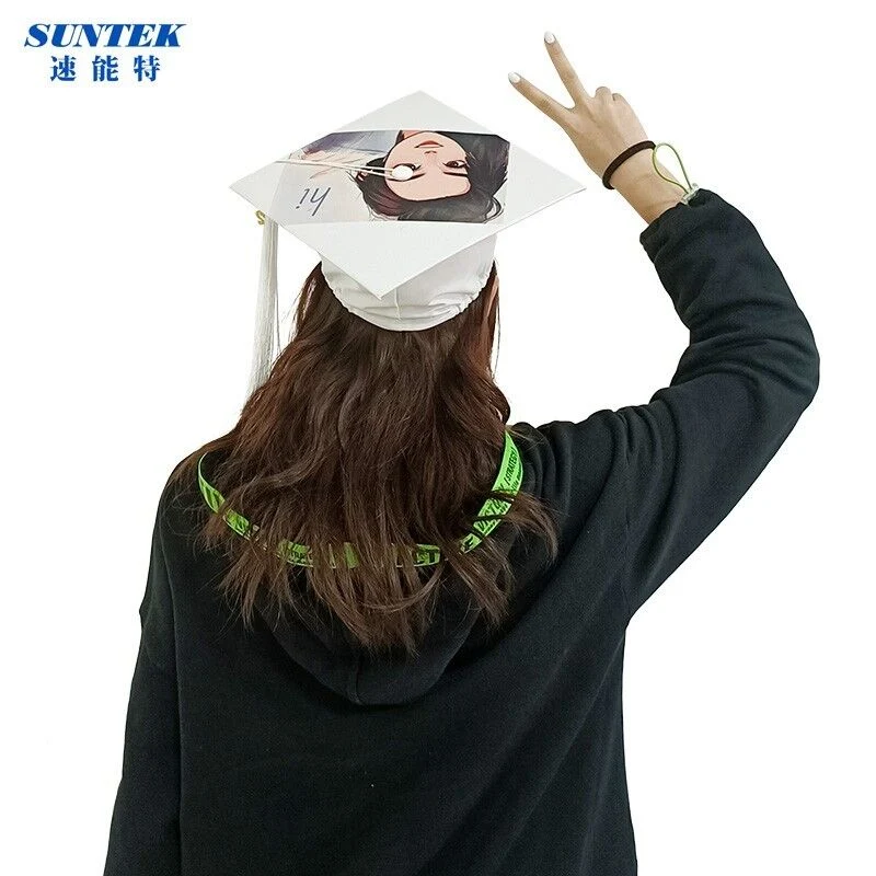 Sublimation Graduation Hat Polyester Adult Bachelor Sublimation Graduation Cap with Tassel