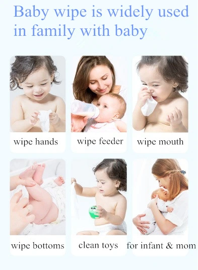 Una calidad superior de asepsia flexible de tejido húmedo Baby toallitas para el cuidado del bebé