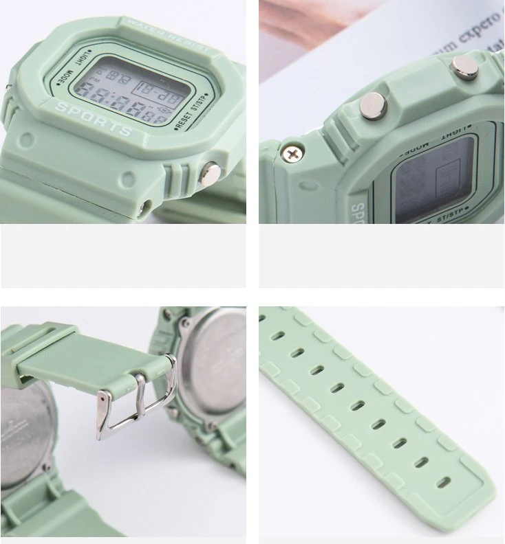 Simple Small Square Luminous Alarm Clock Waterproof Sports Electronic Watch