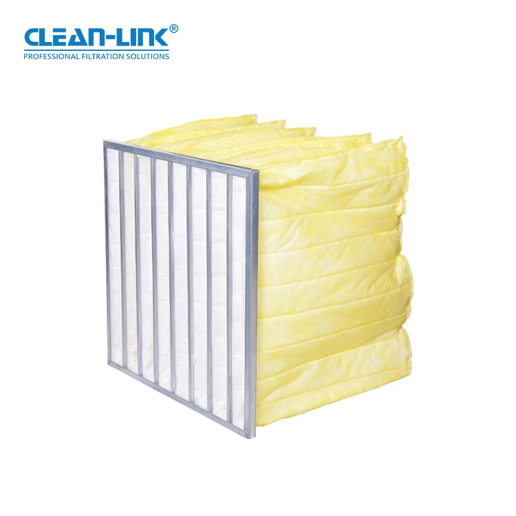 Clean-Link Quality F5-F9 Fabricante filtro de aire filtro de fibra de vidrio Pocket Filter Medios