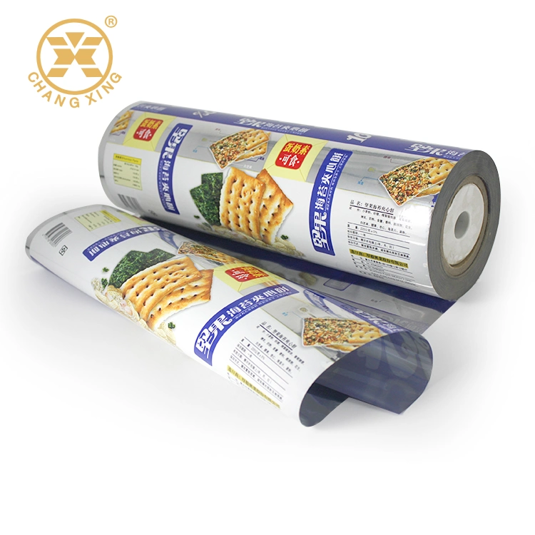 Vivid Printing Plastic Cracker Biscuit Flow Pack Wrapper Roll Film