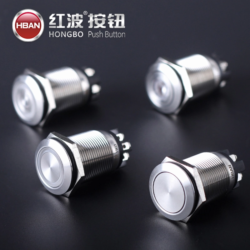 Anti Vandal Stainless Steel Metal Button 30mm Flat Head 1no1nc Momentary Push Switch IP65