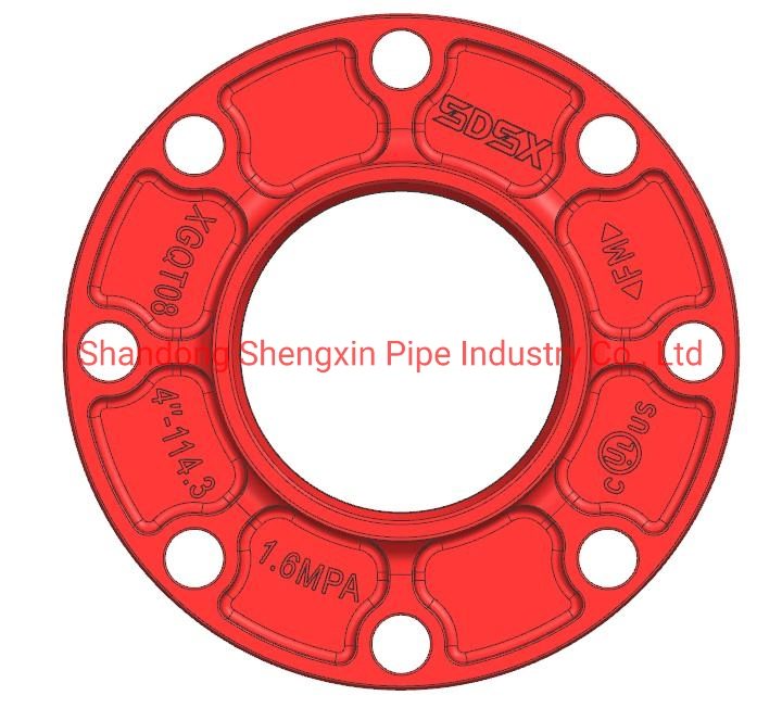 Ductile Cast Iron Grooved Adaptor Flange Pn16/Class150/Pn10 FM, UL, CE