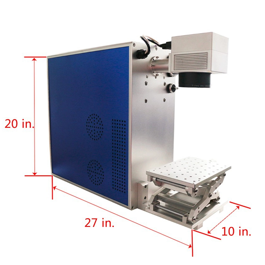 الشركات الصينية 20W علامات الإعلان المتماسكة الشركات الصغيرة والمحمولة ماكينة تمييز الليزر