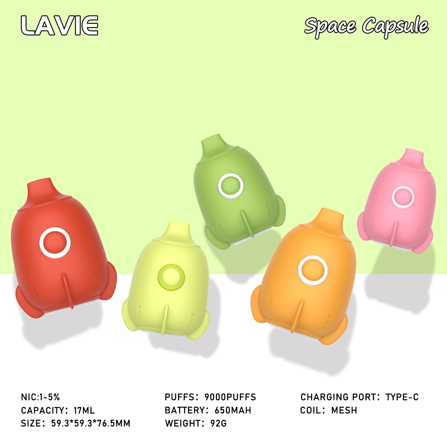 Lavie Space Capsule 9000 puffs одноразовый Vape с фруктовыми ароматами Электронная сигарета