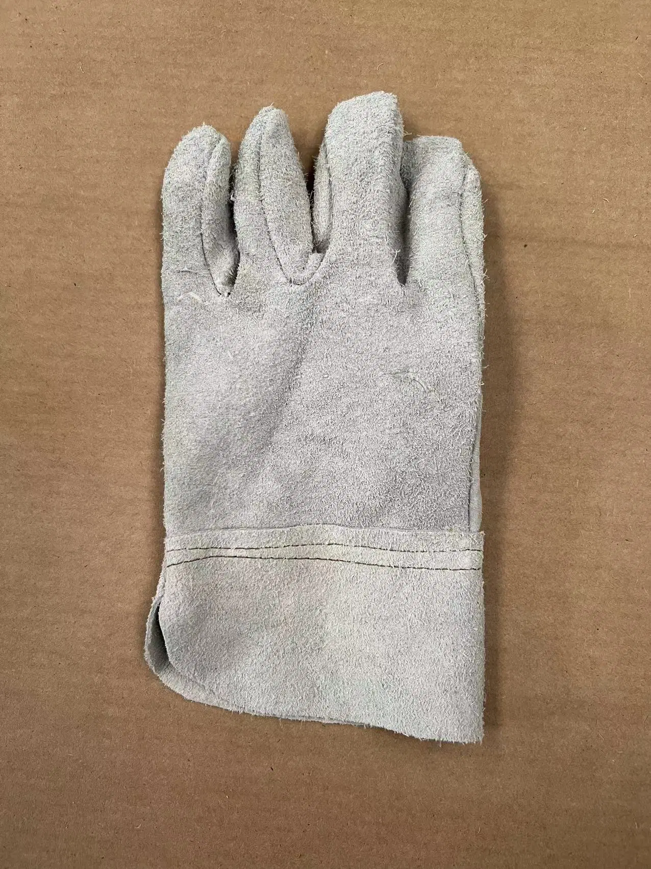 Cuero de vaca blanco guantes cortos de la soldadura