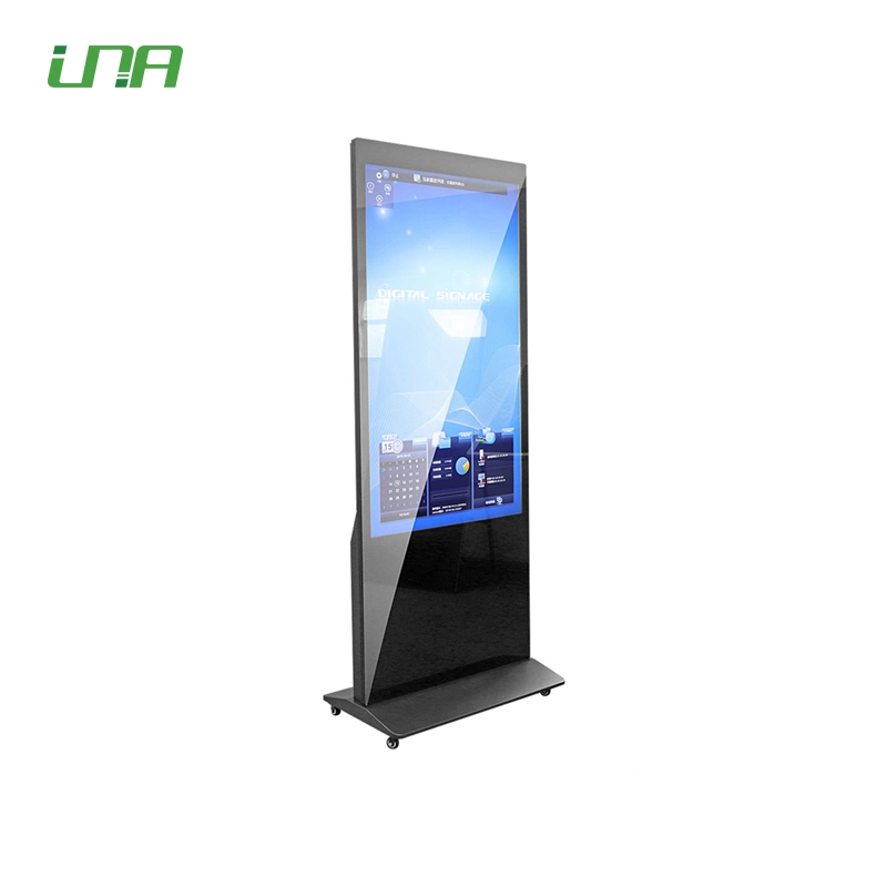 LCD Screen Floor Standing Public Information Kiosk Portrait Digital Billboard