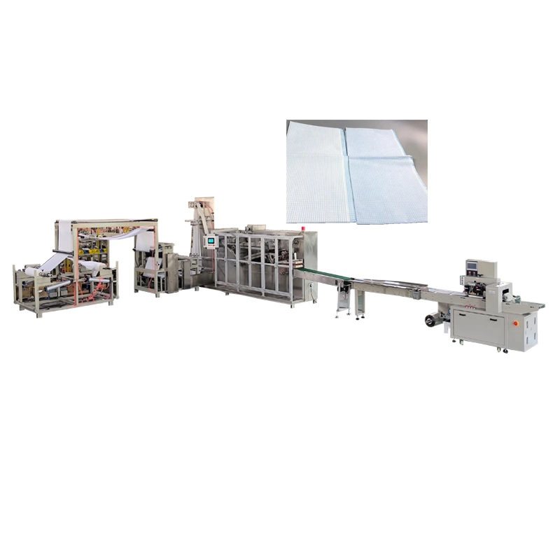 PE Coated Paper Lamination Machine Non Woven Bed Sheet Folding Machine for Dental Apron or Dental Bibs Bed Sheet