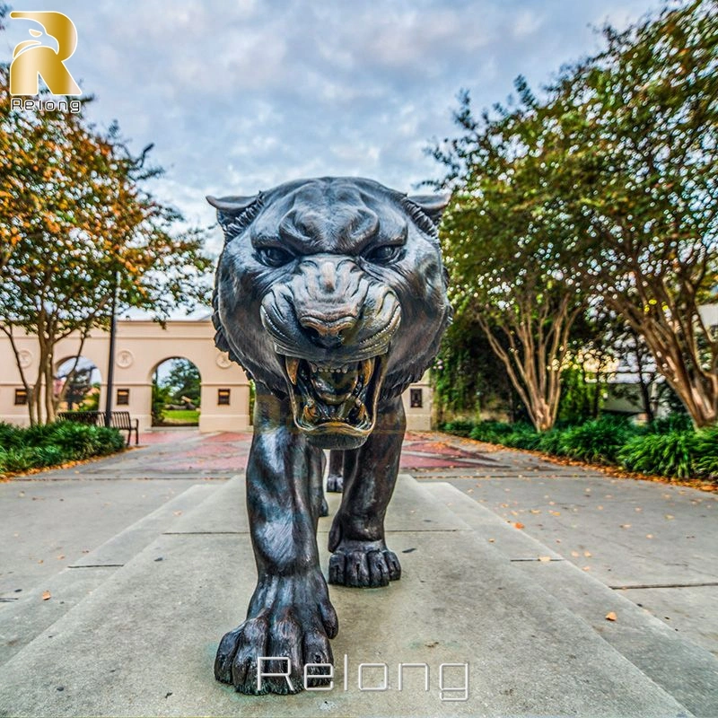 Mayorista/Proveedor de latón decorativo animal Estatua de vida Tamaño Metal Bronce Tigre Decoración de escultura