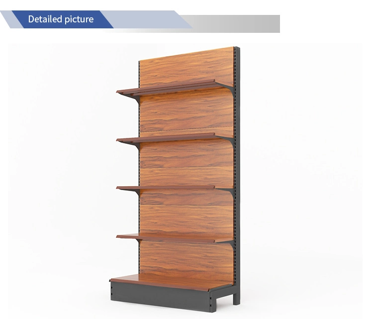 Dragonshelf Holz Gondel Supermarkt und Store Light Duty Kaltgewalzte Stahl Warenanzeige