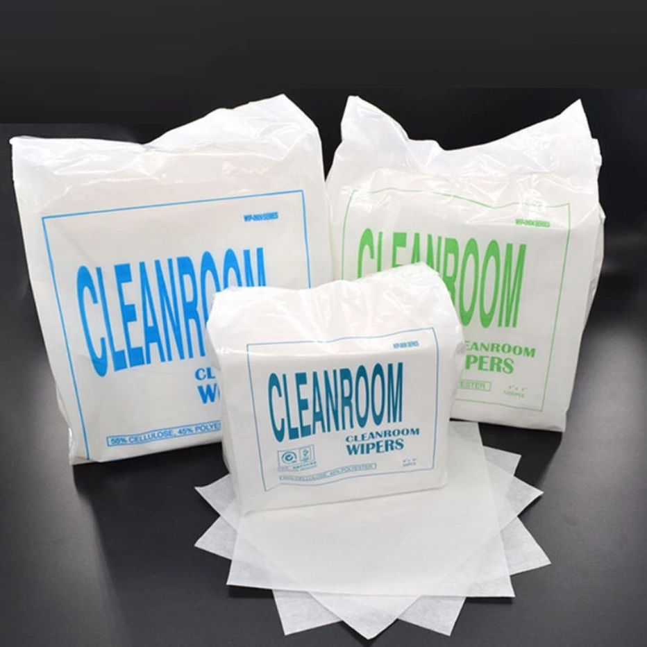 Non Woven Disposable Cleanroom Wipes Factory 45% Polyester and 55% Wood Pulp Disposable Cleanroom Wiper Paper for Cleaning Non-Woven Wiper and Cleanroom
