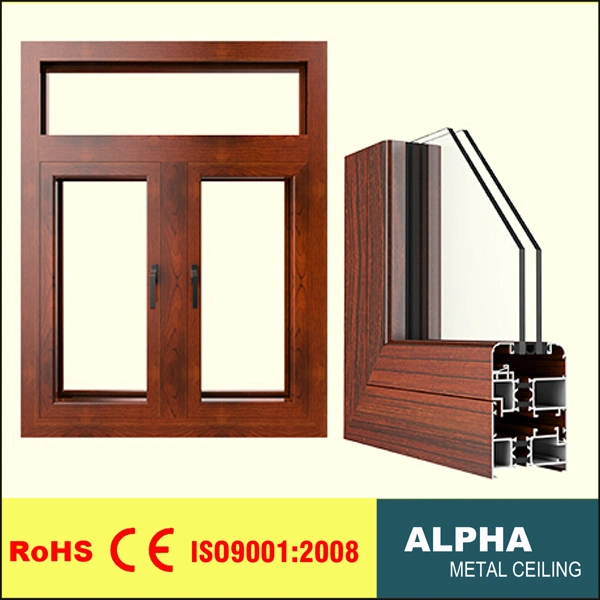 Aluminum and Double Glasses Insulation Casement Window Series 63