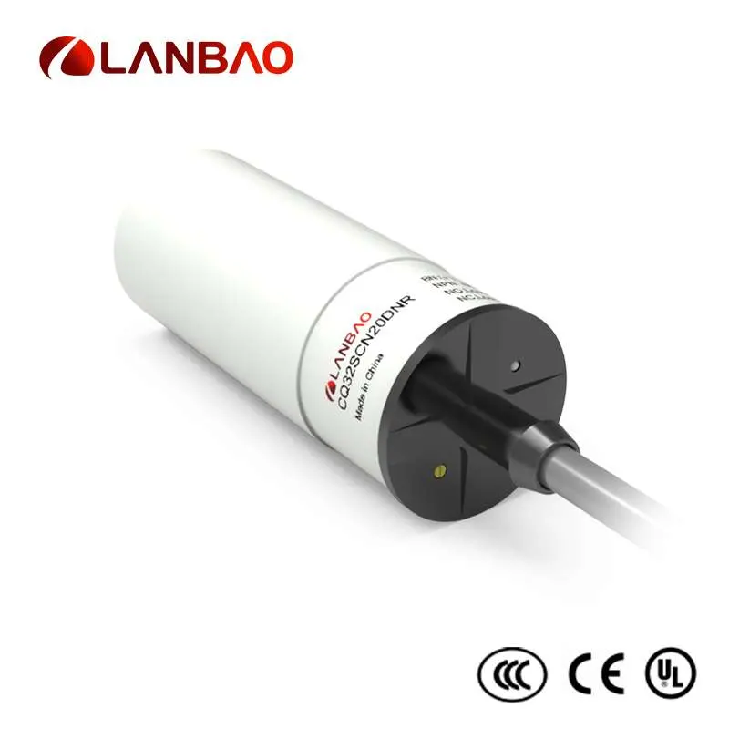 AC 5 Wires, Cq32xscf15ak-T2 Lanbao Capactive Sensor with 15mm Sensing Distance, Relay Output, off-Delay 600s, IP67, No+Nc