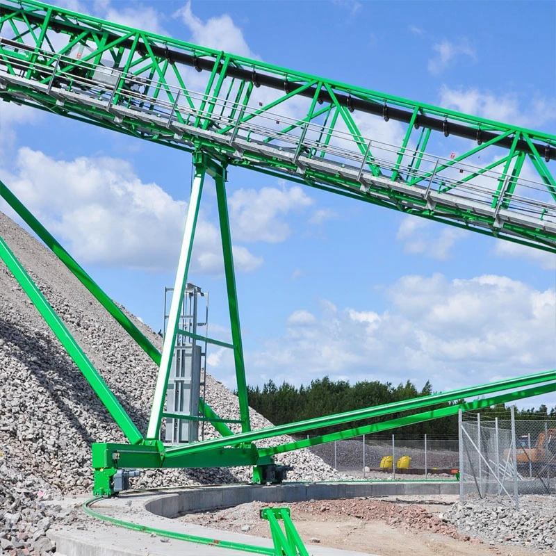 Système de convoyeur à bande en caoutchouc pour la manutention de matériaux en vrac industriel