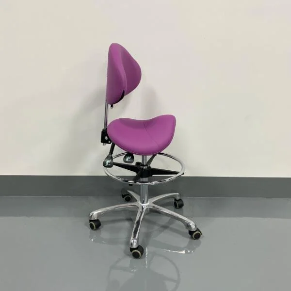 Tabouret de fauteuil roulant de selle avec un appui dos siège ergonomique avec marche pied hydraulique réglable pour bureau à domicile Dental Salon Shop utiliser