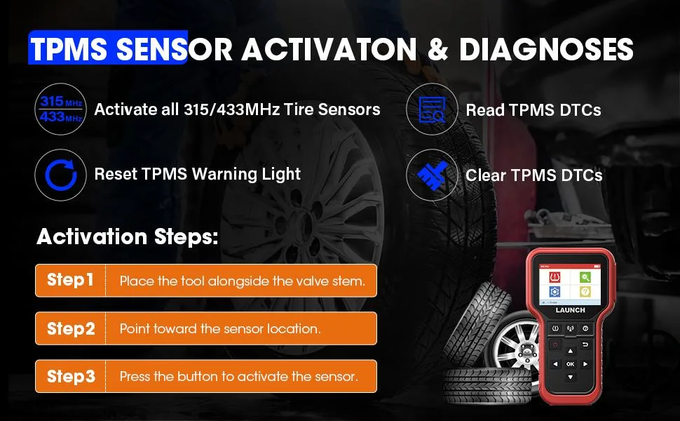 Iniciar CRT5011X Herramientas de diagnóstico del TPMS Herramientas del TPMS Programador de sensores OBD2 Sensor mental presión de neumáticos automóviles Diagnóstico Automoción