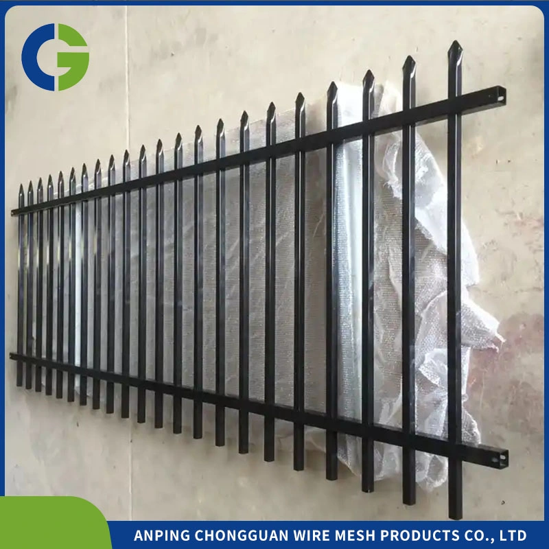 Spikes Ornamental Galvanized Wrought Iron Stairs Steel Picket Fence for Garden Picket Ornamental Fence