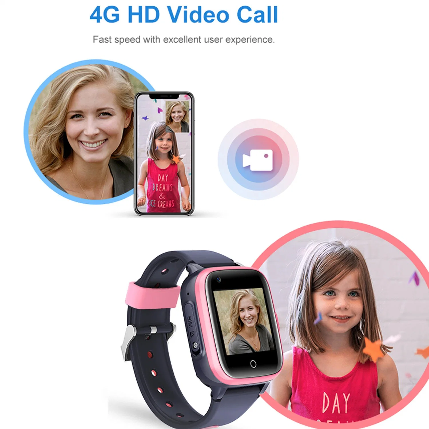 New Arrival IP67 Waterproof 4G Video Call Kids security Smart Watch Tracker GPS with Multi Languages Optional D31