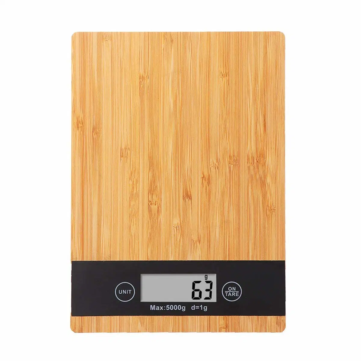 Báscula de cocina electrónica de 5 kg de bambú de balanzas de cocina Báscula de madera