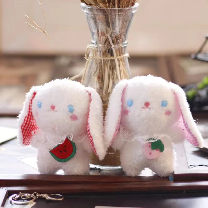 Cute Fruit Bunny Pendant Plush Doll Doll Cartoon Backpack Bag Hanging Keychain Plush Toy