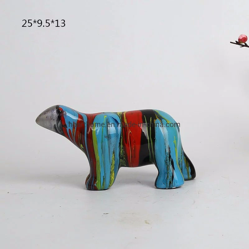 Lively Resin Polar Bear Statue Office Holiday Decoration Arts Crafts