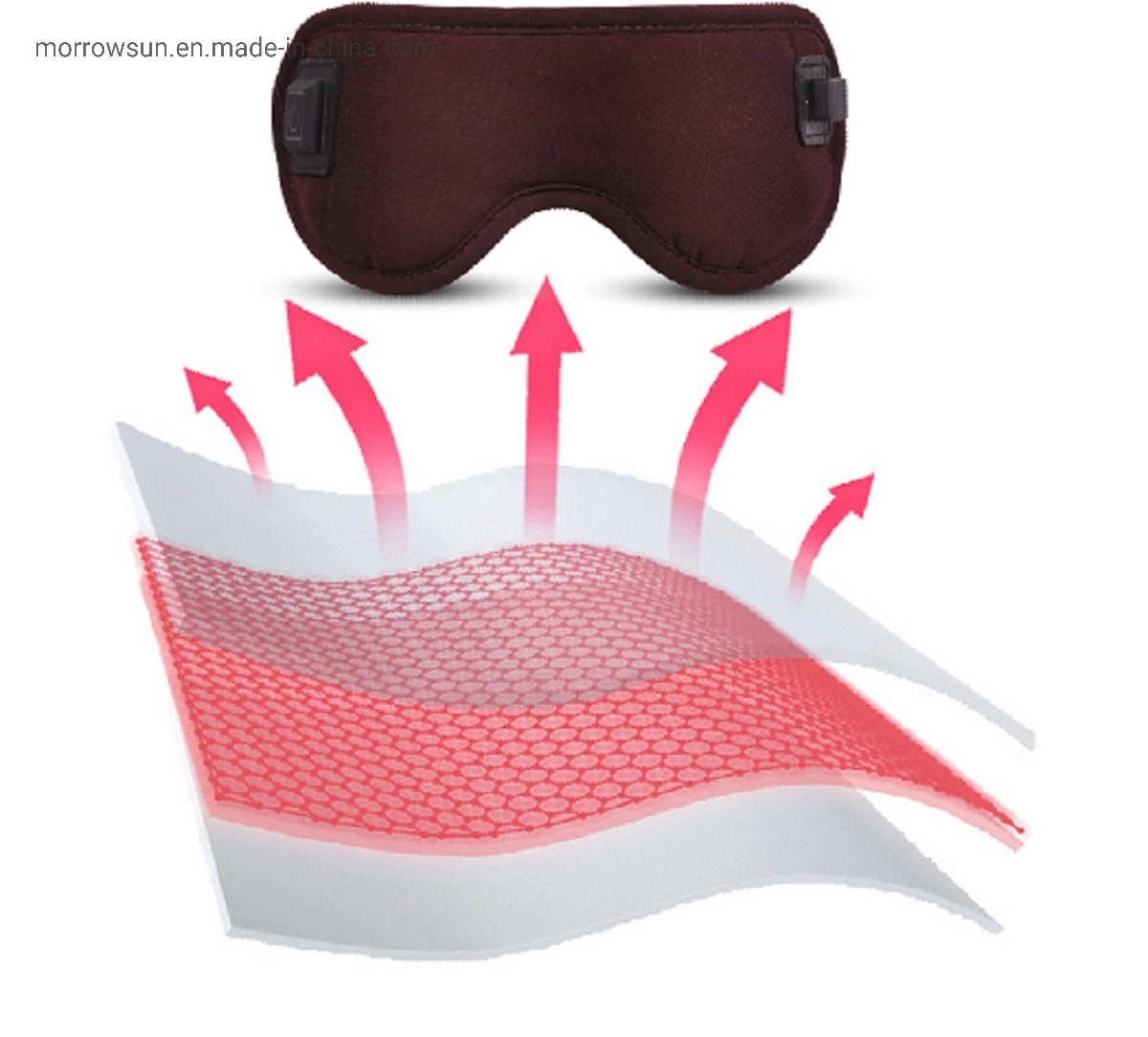 2023 Washable and Portable & Breathable Graphene Heat Eye Massager Shaitsu Eye Mask with USB Line