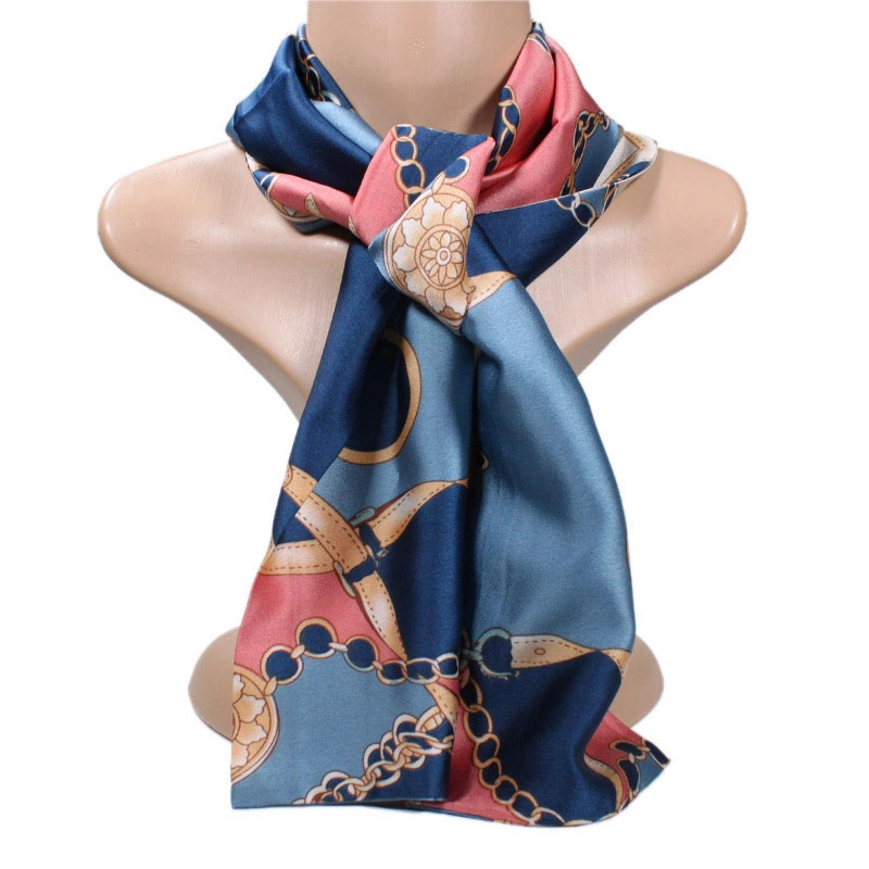 Fashionable Tied Bag Handle Narrow Long Cheap Satin Twill Scarf Ladies Ribbon for Stylish Decoration