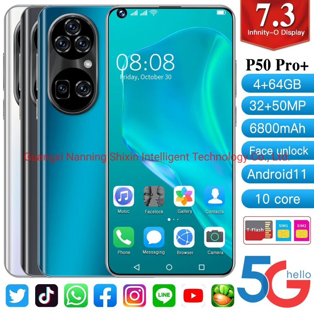 Hot Global Version P50PRO+ Android Smartphone P50PRO+ HD Large Screen 4+64GB Mobile Phones