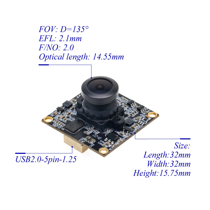 Con Full HD 1080p 30fps Ov2718 Gran angular de la luz de baja de la cámara USB Foco fijo para el módulo de cámara Horno de casa inteligente