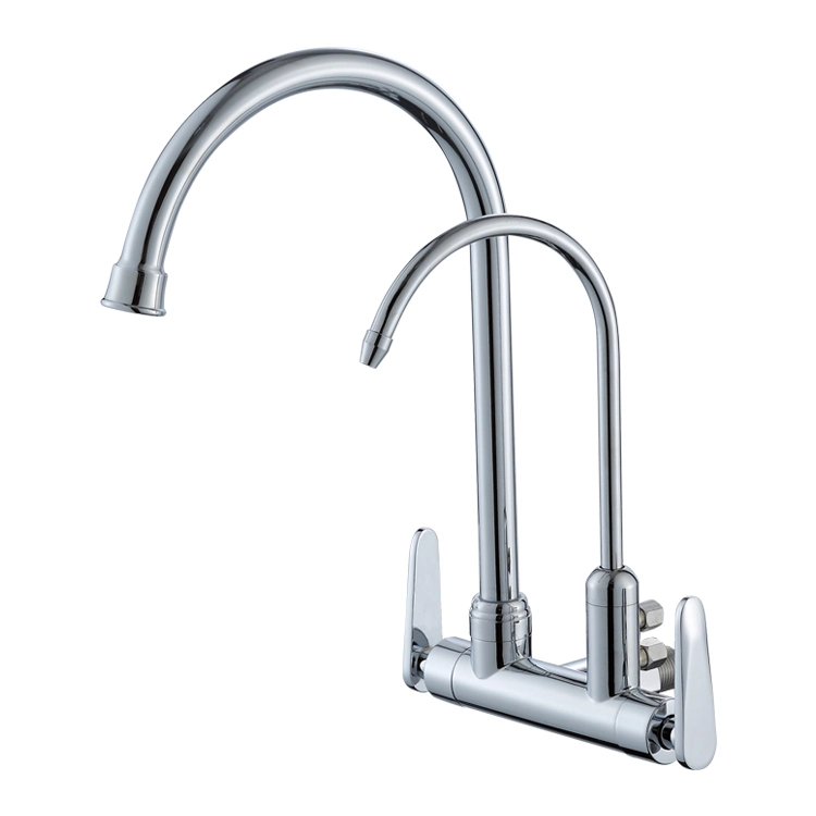 Wall Mounted Traditional Basin Mixer with Ceramic Cartridge and Solid Brass