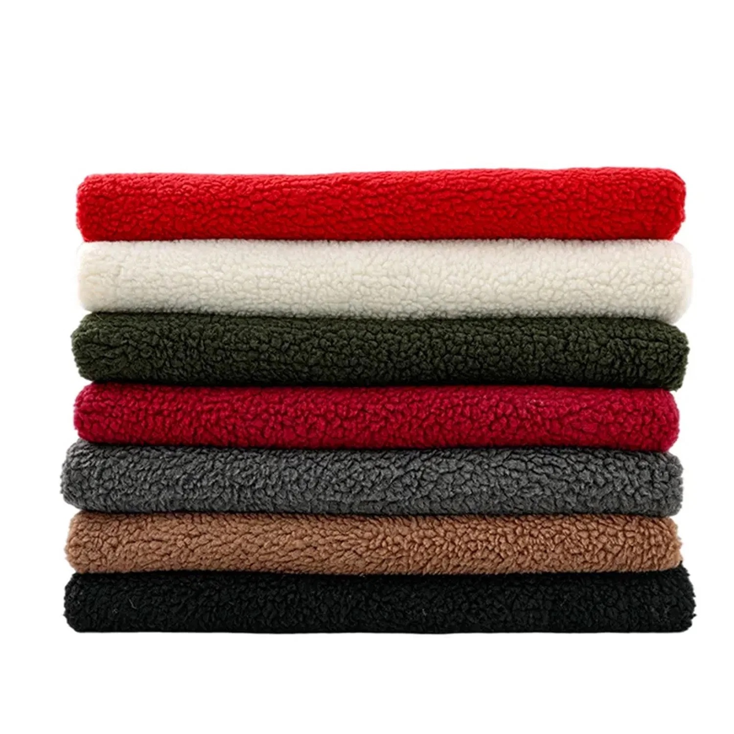 Manufacturer 100% Polyester Faux Cotton Sherpa Fleece Lining Short Pile Fake Fur Plush Fleece Fabric