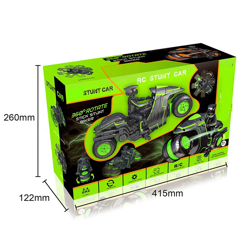 2.4G Moto de Acrobacias RC con Baterías Recargables, Modelo de Motocicleta de Control Remoto Giratoria 360 Grados, Drift, Juguetes de Radiocontrol para Niños, Moto RC