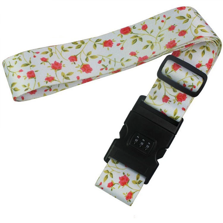 High-Quality Nylon 2" Heat-Transfer Printed Luggage Strap with Plastic Buckle