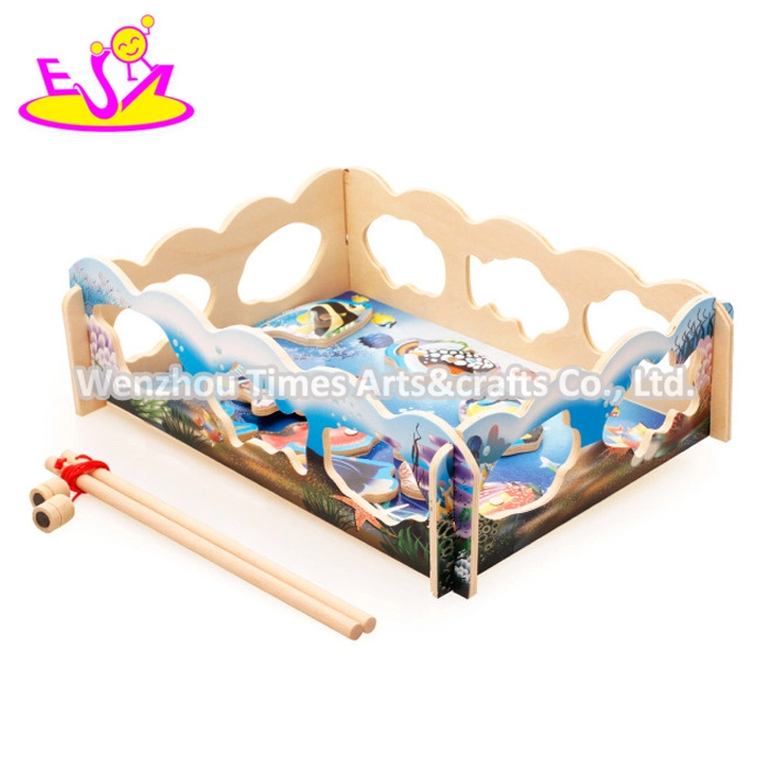 New Design Children Pretend Play Wooden Magnetic Fishing Game W01A190