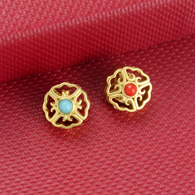 Nepal 18K Gold DIY Schmuck Zubehör Verheißungsvolle Wolken Perlen Spacers Antike Gold Armband Halskette Zubehör Material