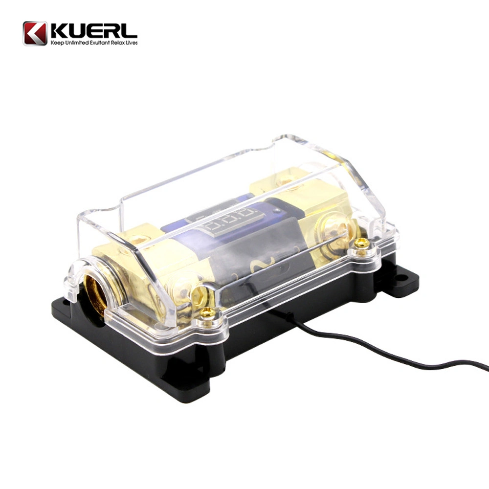 Car Audio Power Transparent Fuse Holder Stereo Distribution Block with LED Display