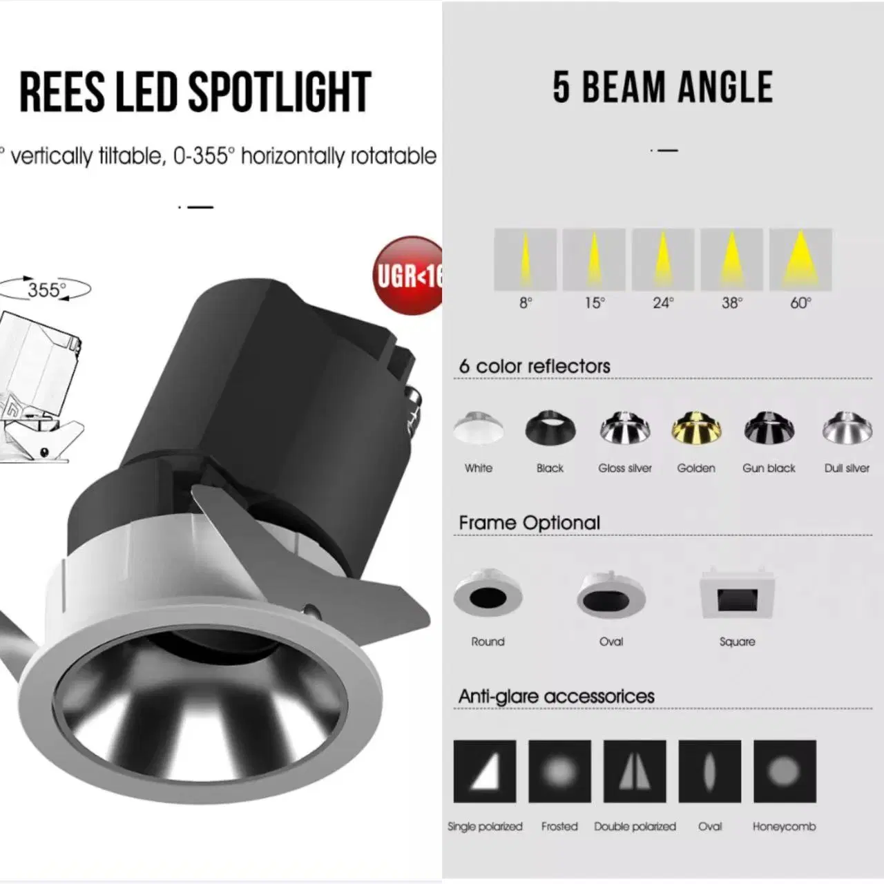 Downlight LED COB Spotlight rebajado 7W 12W 20W de la cabeza simple/doble plaza/anillo de LED SIN CERCO