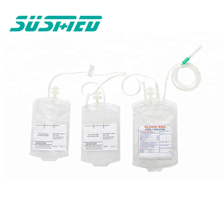 Sac de sang de transfusion médical 250ml 350ml 450ml 500ml sachet de collecte de sang